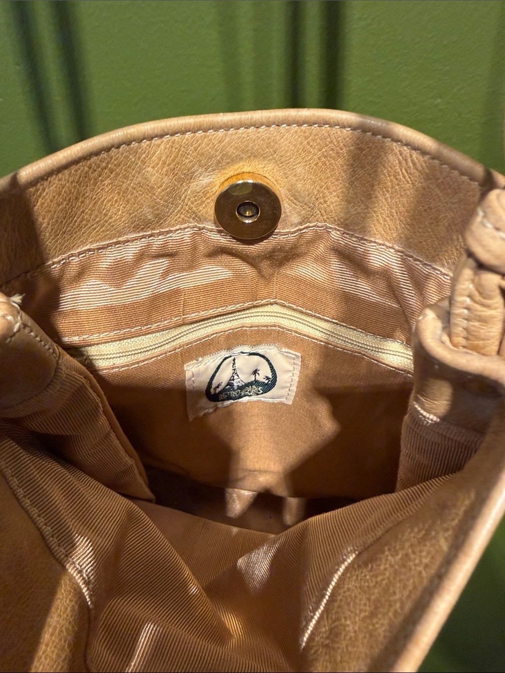 Vintage French Leather Retroparis Bucket Crossbody Bag View 3